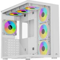 POWERBOOST PB-SS02W Sea View USB 3.0, ATX 7 x ARGB Fanlı, Beyaz AKVARYUM Kasa - 1